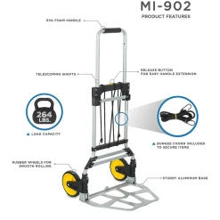Mount-It! Folding Hand Truck and Dolly, 264 Lb Capacity (MI-902)