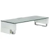 New Mount-It! Glass Computer Monitor Stand with Brushed Aluminum Legs, 66 lbs. Capacity (MI-7264)