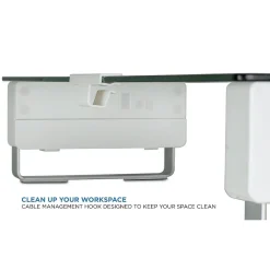 New Mount-It! Glass Computer Monitor Stand with Brushed Aluminum Legs, 66 lbs. Capacity (MI-7264)