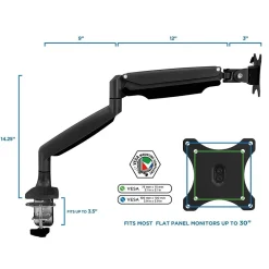 Discount Mount-It! Height Adjustable Single Monitor Desk Mount Arm for 13