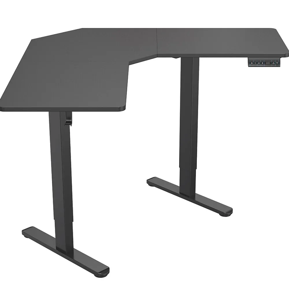 Standing Desks*Mount-It! MI-15003 47"W L-Shaped Adjustable Particle Board Standing Desk, Black (MI-15003)
