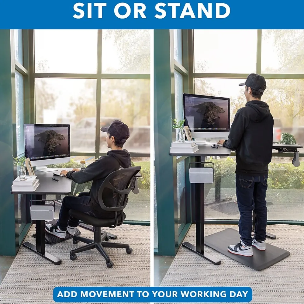 Standing Desks*Mount-It! MI-15003 47"W L-Shaped Adjustable Particle Board Standing Desk, Black (MI-15003)