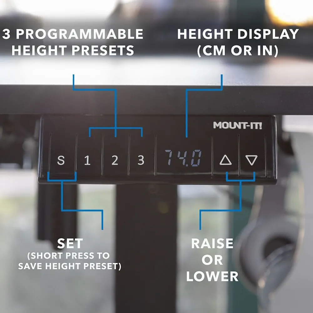 Standing Desks*Mount-It! MI-15003 47"W L-Shaped Adjustable Particle Board Standing Desk, Black (MI-15003)