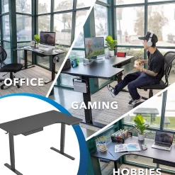 Standing Desks*Mount-It! MI-15002 57"W L-Shaped Adjustable Particle Board Standing Desk, Black (MI-15002)