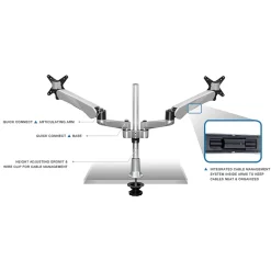 Discount Mount-It! Modular Desk Mount Adjustable Monitor Arm, Up to 24" Monitors, Gray/Silver (MI-45111)