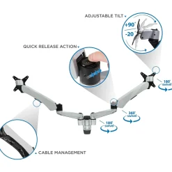 Sale Mount-It! Modular Dual Adjustable Monitor Arms, Up to 30