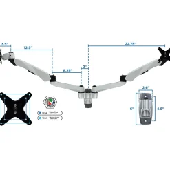 Sale Mount-It! Modular Dual Adjustable Monitor Arms, Up to 30