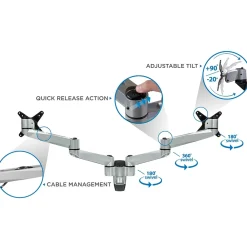 Discount Mount-It! Modular Dual Adjustable Monitor Arms, Up to 30