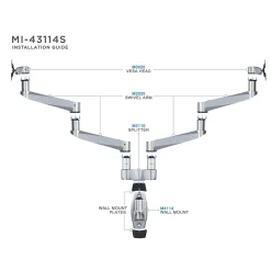Discount Mount-It! Modular Dual Adjustable Monitor Arms, Up to 30