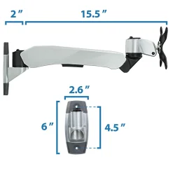 Outlet Mount-It! Modular Mount Adjustable Monitor Arm, Up to 24