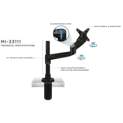 Best Mount-It! Modular Mount Adjustable Monitor Arm, Up to 30