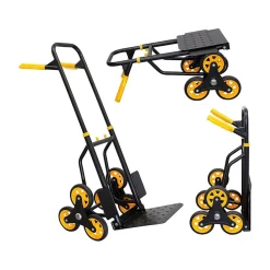 Mount-It! Stair Climber Hand Truck and Dolly, 264 lb. Capacity, Black/Yellow (MI-913)
