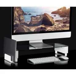 Discount Mount-It! Tempered Glass Height Adjustable Monitor Riser With 3 USB Ports, Up to 32", (MI-7265)