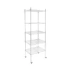 Shelving*Mount-It! 5-Tier Metal Shelving Unit with Wheels, 24", Silver (MI-7862)