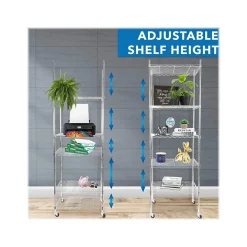 Shelving*Mount-It! 5-Tier Metal Shelving Unit with Wheels, 24