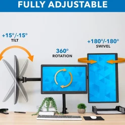 Best Mount-It! Triple Monitor Mount 3-Screen Desk Stand, Holds Up to 66 lbs., Black (MI-1753)