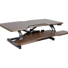 Standing Desks*Mount-It! 38"W Electric Rectangular Adjustable Standing Desk Converter, Dark Walnut (MI-8011)