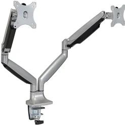 Sale Mount-It! Mount-lt! Adjustable Dual Monitor Arm Mount, Up To 32", Silver (MI-1772)