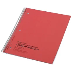 Subject Notebooks|National Brand Kolor Kraft 1-Subject Notebooks, 8.86" x 11", College Ruled, 80 Sheets, Each (RED33709)