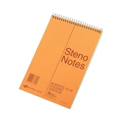 Notepads|National Brand Steno Pad, 6" x 9", Gregg, Brown Cover, 80 Sheets/Pad (36746)