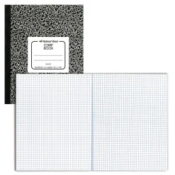 Composition Notebooks|National Brand 1-Subject Composition Notebooks, 7.88" x 10", Quad, 80 Sheets, Black (RED43475)