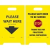 National Marker Double-Sided A-Frame Sign, "Please Wait Here/Please Wait Here to be Served," 19" x 12", Yellow/Black/Red (FS46)