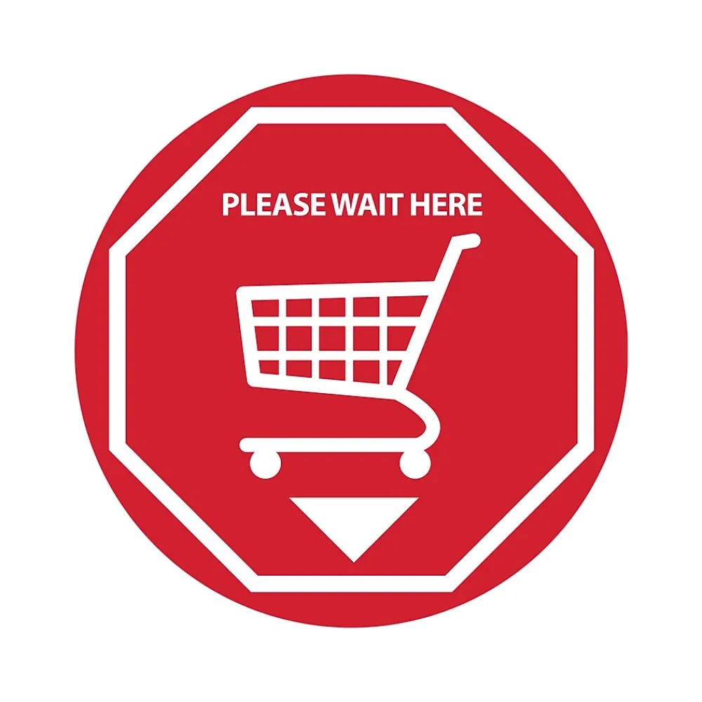 National Marker Projector Lens, "Please Wait Here," 2.5" x 2.5", Red/White (VSPL5)