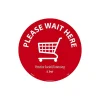 National Marker TexWalk® Floor Decal, "Please Wait Here," 8", Red/White (WFS82TX)