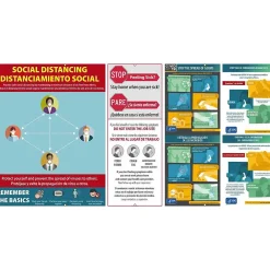 National Marker Vinyl Banner, "Social Distancing," 61" x 120", Multicolor (BT568)