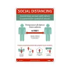 National Marker Wall Sign, "Social Distancing," Plastic, 14" x 10", Green/White/Red (M0148RB)