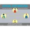 National Marker Wall Sign, "Social Distancing," Plastic, 10" x 14", Gray/Blue/Yellow (M618RB)