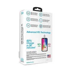 Naztech 20,000 mAh 18 Watt PD+QC Fast Charge High-Capacity Fabric Power Bank, Black (15143)