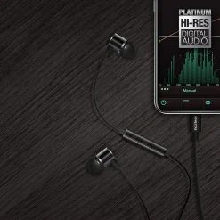 Platinum MFi Lightning Earbuds, Black (14203)<Naztech Clearance