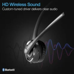 Hot Naztech Wireless Noise Canceling Bluetooth On Ear Headset, Black (15183)