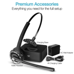 Hot Naztech Wireless Noise Canceling Bluetooth On Ear Headset, Black (15183)