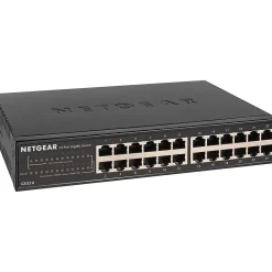 Outlet Netgear 300 Series 24-Port Gigabit Ethernet Unmanaged Switch, 10/100/1000 Mbps, Black (GS324-200NAS)