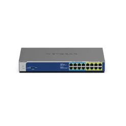 Hot Netgear 16-Port Gigabit Ethernet PoE Unmanaged Switch, 10/100/1000 Mbps, Black/Blue (GS516UP-100NAS)