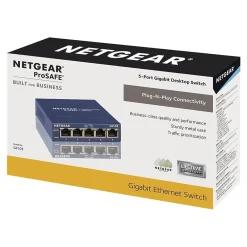 Clearance Netgear ProSAFE 5-Port Gigabit Ethernet Unmanaged Switch, Blue (GS105NA)