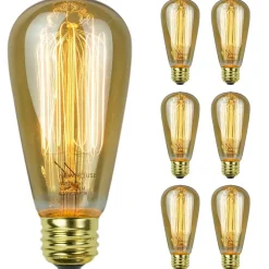 Newhouse Lighting ST64 Vintage Incandescent Bulb, 60W, 6-Pack (ST64INC-6)