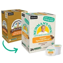 Newman's Own Organics Special Decaf Coffee, Medium Roast, 0.31 oz. Keurig® K-Cup® Pods, 24/Box (4051)