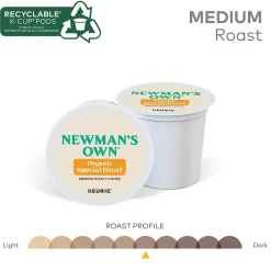 Newman's Own Organics Special Decaf Coffee, Medium Roast, 0.31 oz. Keurig® K-Cup® Pods, 24/Box (4051)
