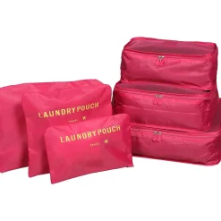 6-Piece Fabric Travel Organizer, Rose Red (CBM002L-RSRD)<Nicci Discount
