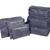 6-Piece Fabric Travel Organizer, Navy (CBM002L-NAVY)<Nicci Hot