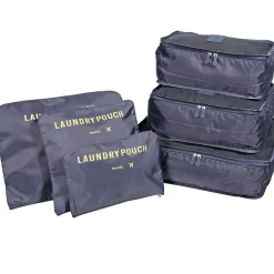 6-Piece Fabric Travel Organizer, Navy (CBM002L-NAVY)<Nicci Hot