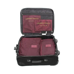 6-Piece Fabric Travel Organizer, Wine (CBM002L-WINE)<Nicci