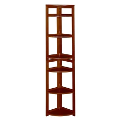 Bookcases*Niche Flip Flop 5 Shelf 67"H Corner Folding Bookcase, Cherry (FFC6712CH)