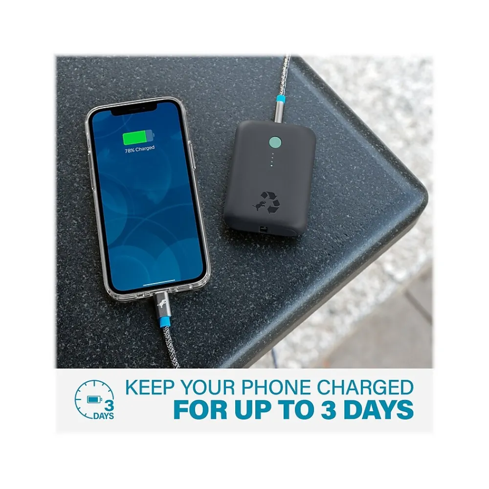 CHAMP USB Type-A/Type-C Power Bank for Most Smartphones, 10000mAh, Charcoal (NB-CPC-10K-PD-GRY)<Nimble Clearance