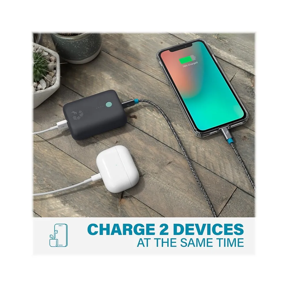 CHAMP USB Type-A/Type-C Power Bank for Most Smartphones, 10000mAh, Charcoal (NB-CPC-10K-PD-GRY)<Nimble Clearance