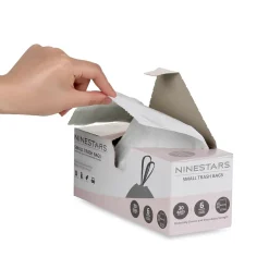 6 Gallon Trash Bag, High Density, White, 30 Bags/Box (NSTB-6-30)<Nine Stars Online