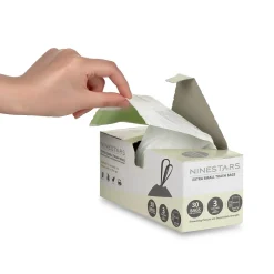 3 Gallon Trash Bag, High Density, 0.5, White, 30 Bags/Box, 30 Rolls (NSTB-3-30)<Nine Stars Hot